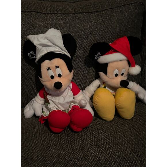 18” Holiday Mickey and Minnie Mouse Plush Set - Picture 1 of 5